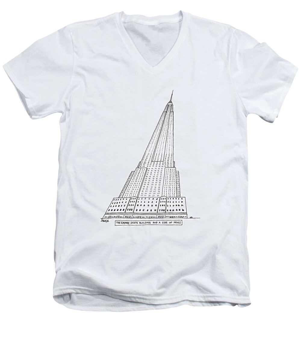 The Empire State Building And A Side Of Fries.
Regional Men's V-Neck T-Shirt featuring the drawing New Yorker January 4th, 1982 by Jack Ziegler
