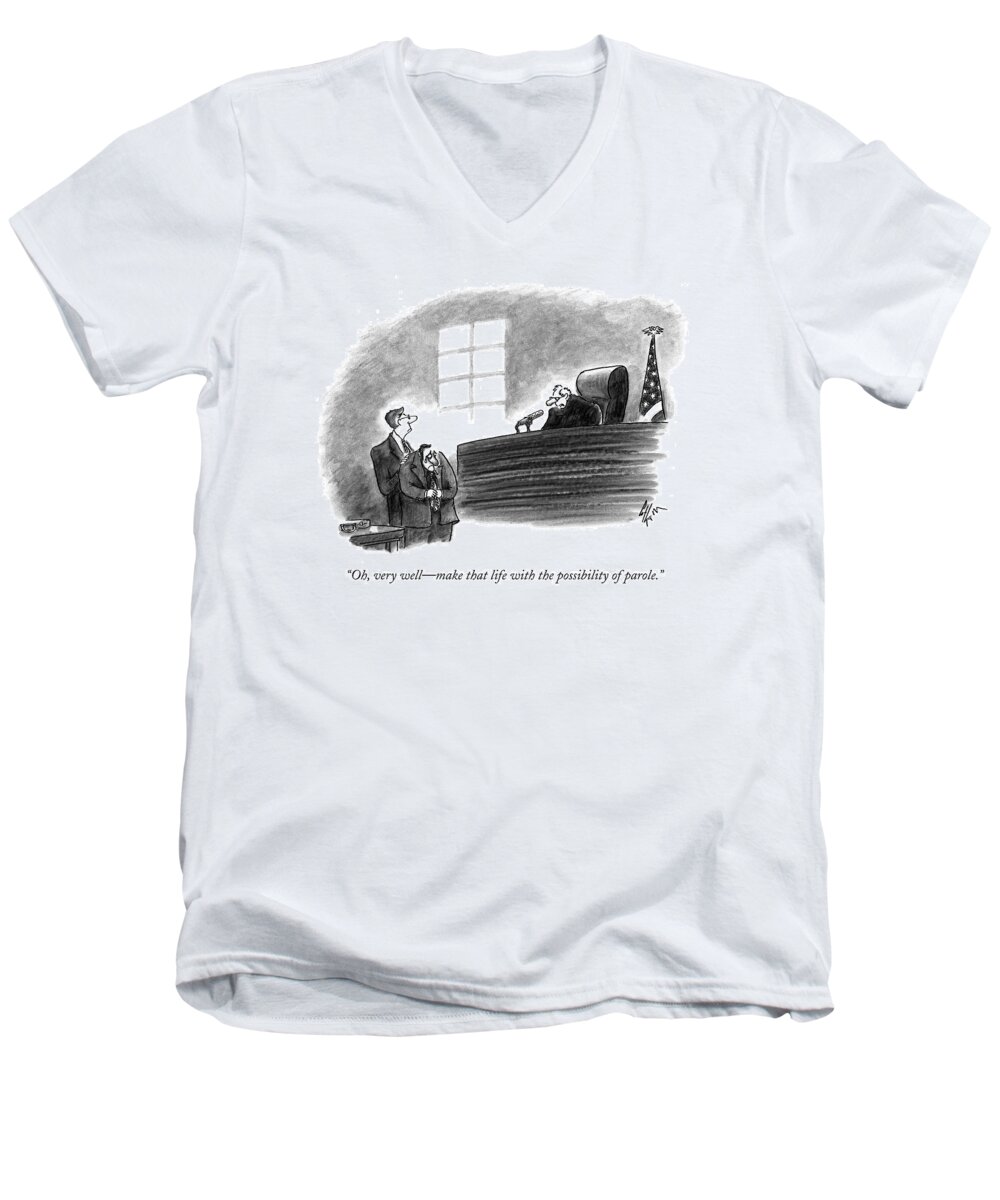 
Judges Men's V-Neck T-Shirt featuring the drawing Oh, Very Well - Make That Life by Frank Cotham