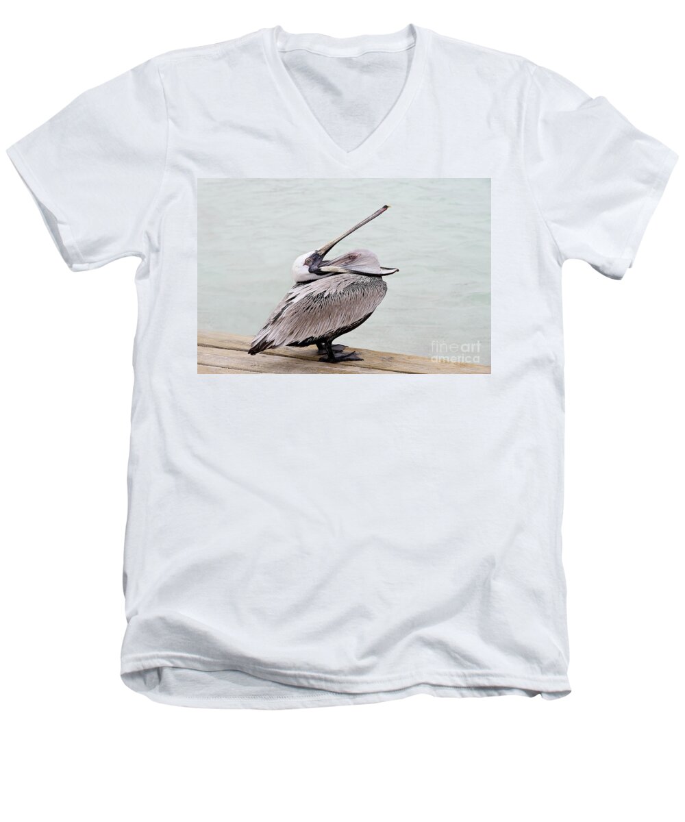 Bird Men's V-Neck T-Shirt featuring the photograph Open Wide by Teresa Zieba