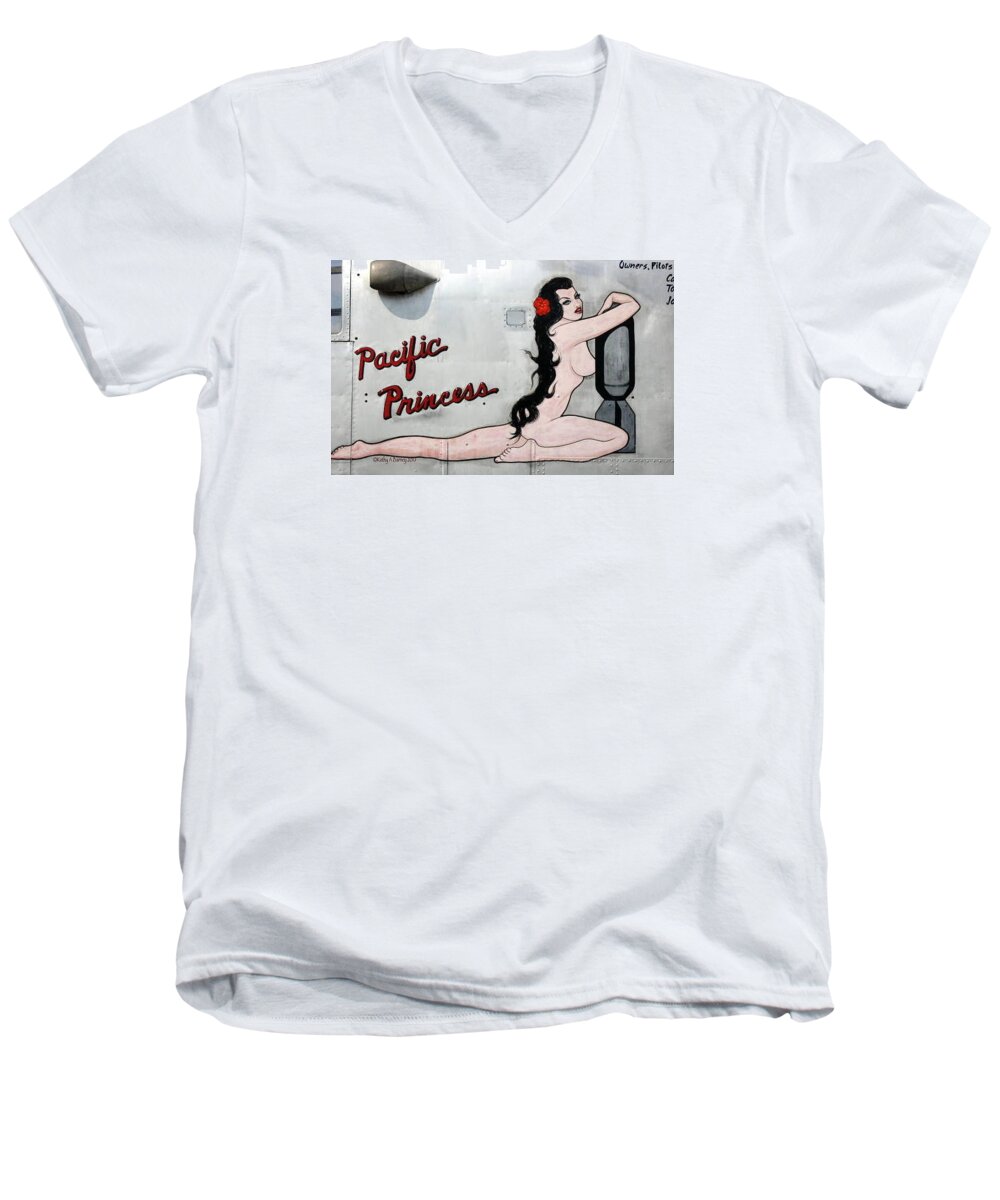 B25 Men's V-Neck T-Shirt featuring the photograph Pacific Princess by Kathy Barney