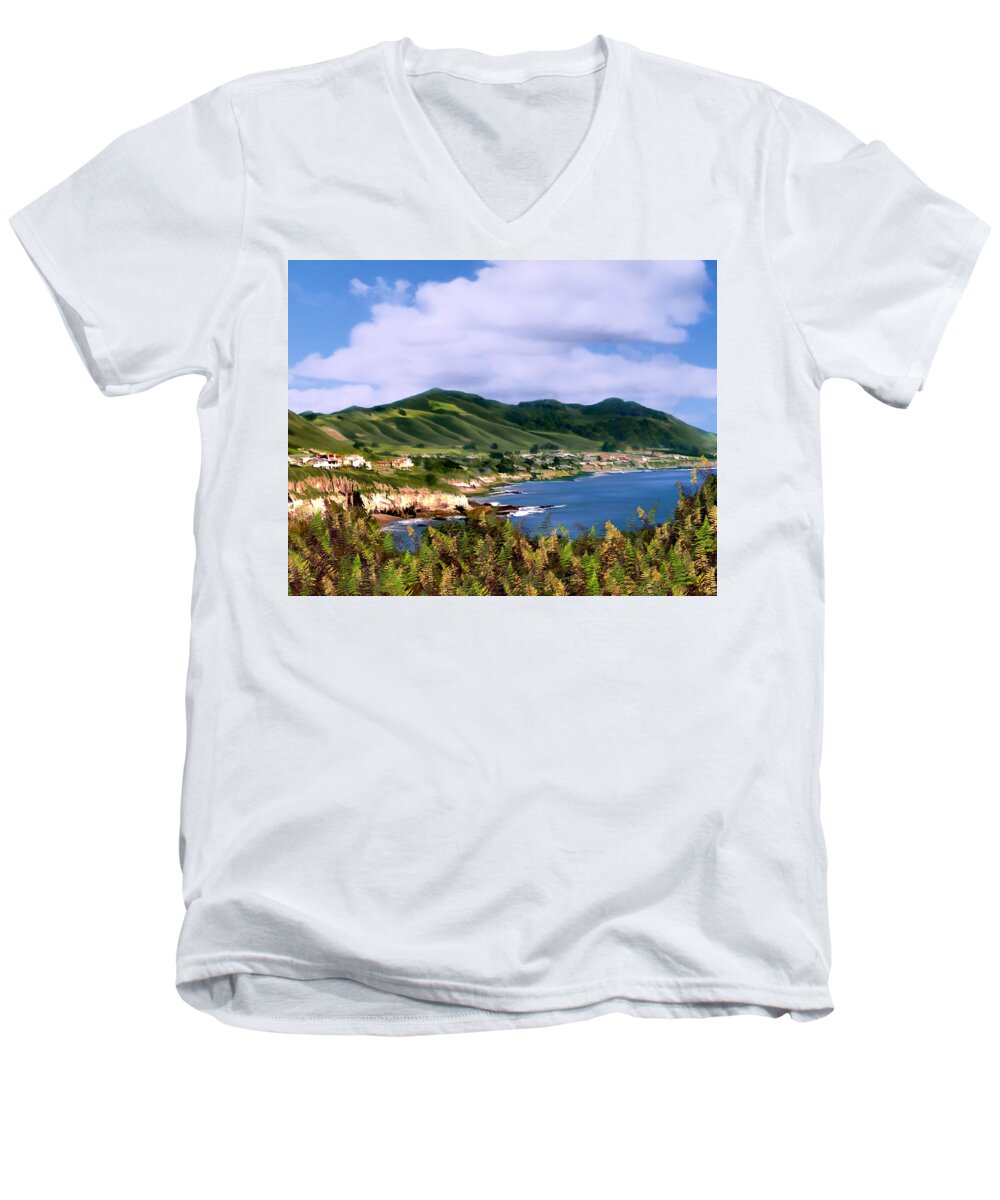 Cove Men's V-Neck T-Shirt featuring the photograph Pirates Cove by Kurt Van Wagner