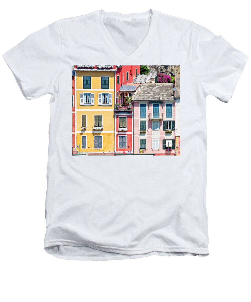 Colour Men's V-Neck T-Shirt featuring the photograph Portofino Details by Keith Armstrong