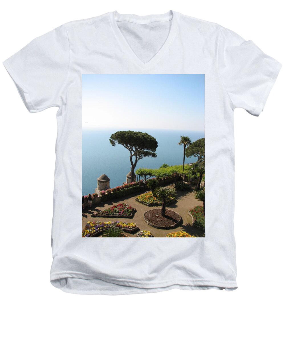 Ravello Men's V-Neck T-Shirt featuring the photograph Ravello by Carla Parris