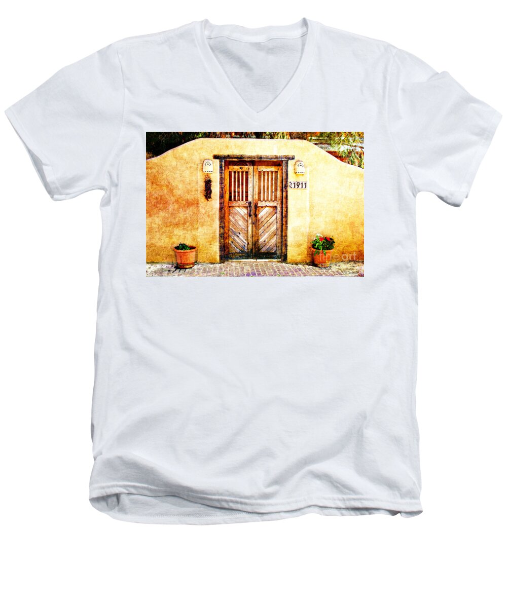 New Mexico Men's V-Neck T-Shirt featuring the photograph Romance of New Mexico by Barbara Chichester