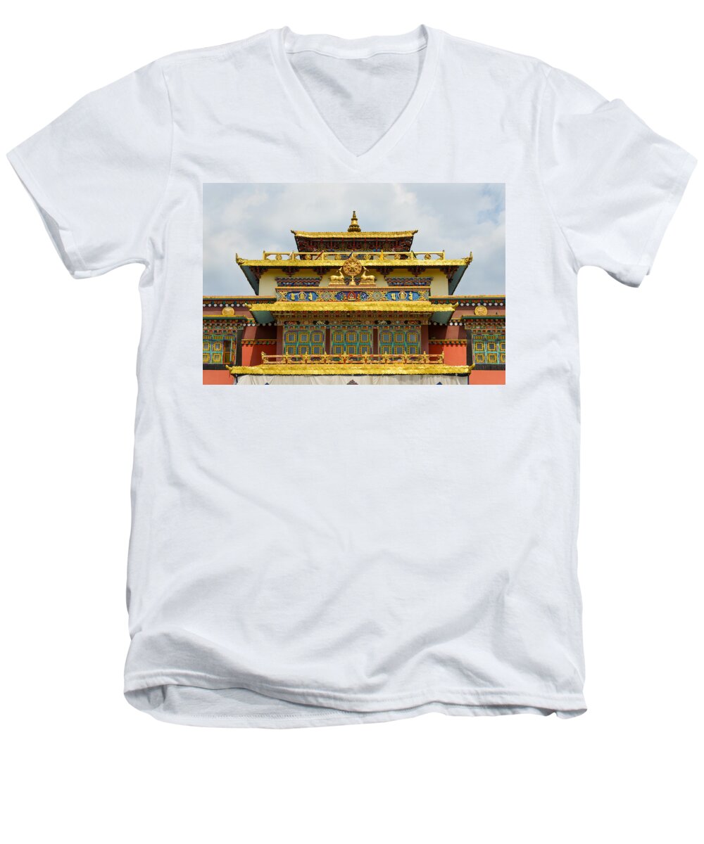 Buddhism Men's V-Neck T-Shirt featuring the photograph Shechen monastery in Kathmandu by Dutourdumonde Photography