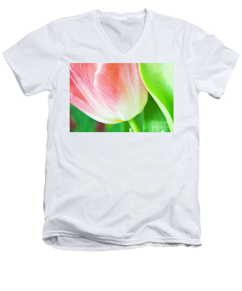 Tulip Men's V-Neck T-Shirt featuring the photograph Shiny by Felicia Tica