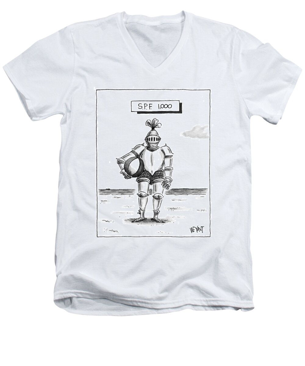 S.p.f. Men's V-Neck T-Shirt featuring the drawing 's.p.f. 1,000' by Christopher Weyant
