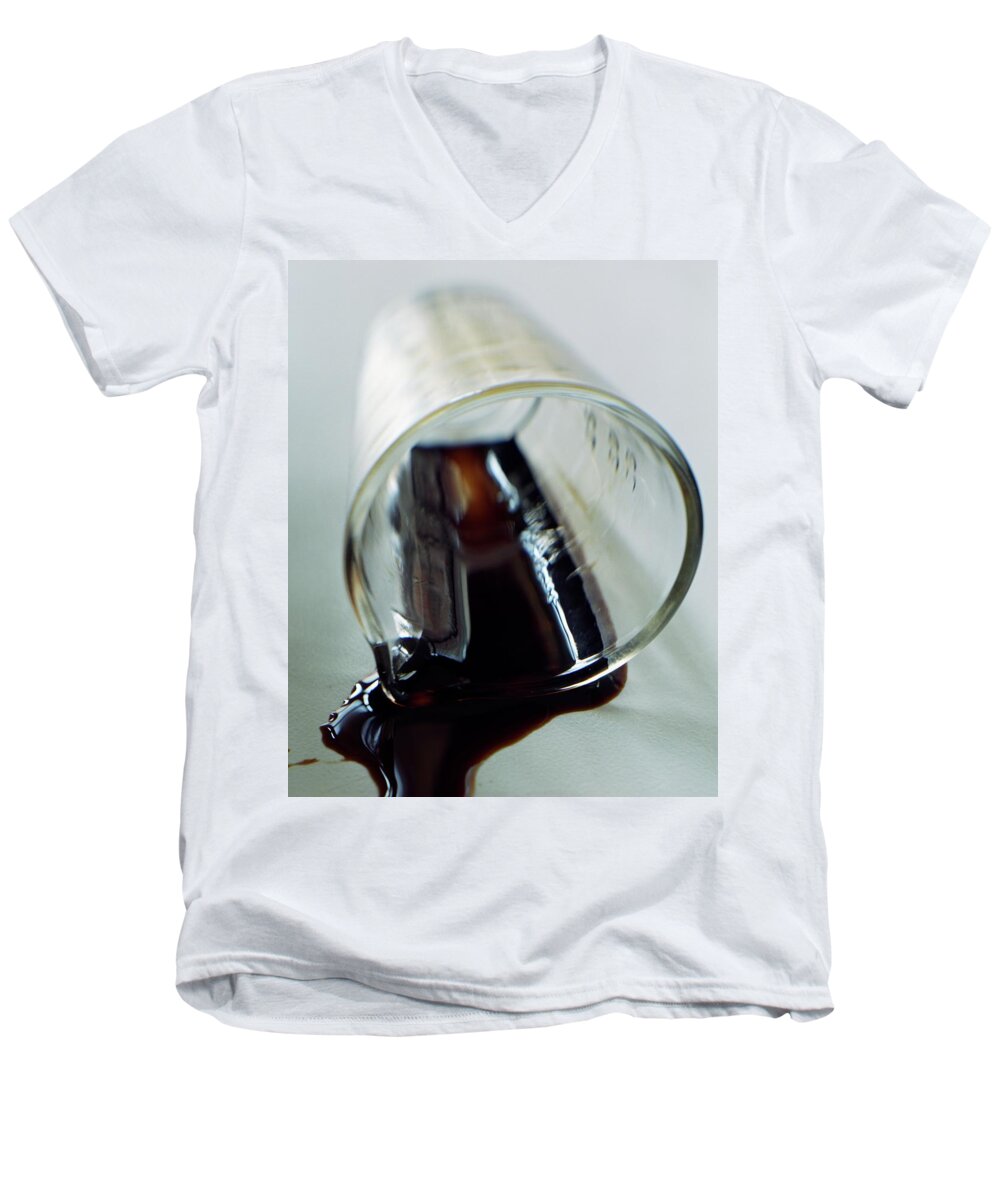 Food Men's V-Neck T-Shirt featuring the photograph Spilled Balsamic Vinegar by Romulo Yanes