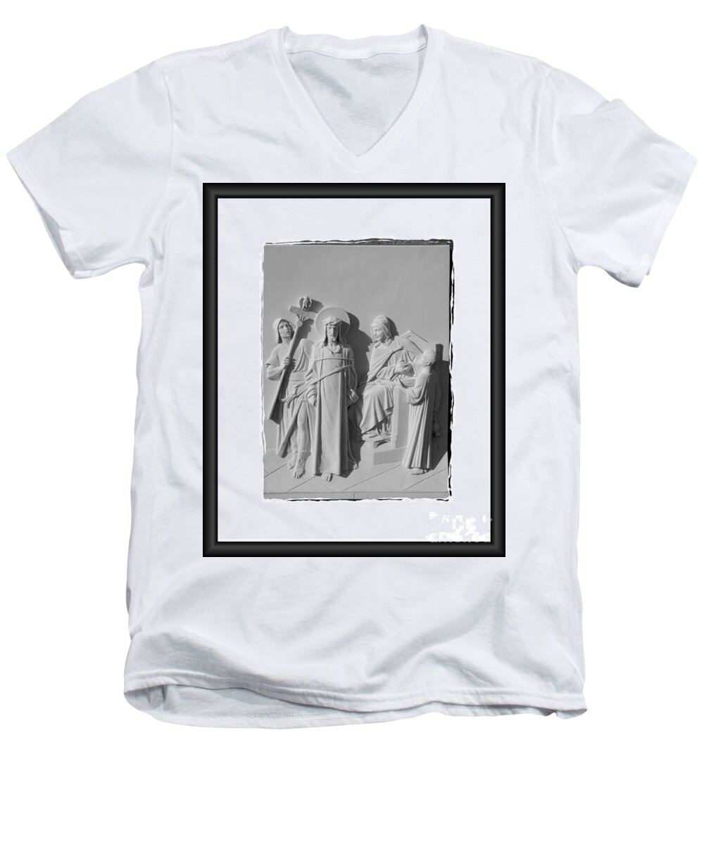 Stations Of The Cross Men's V-Neck T-Shirt featuring the photograph Station I by Sharon Elliott