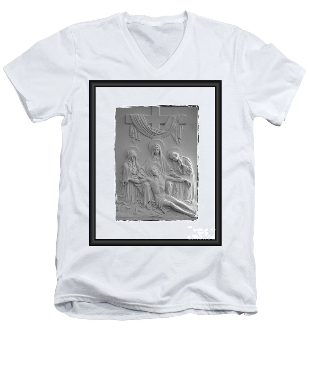 Stations Of The Cross Men's V-Neck T-Shirt featuring the photograph Station X I I I by Sharon Elliott