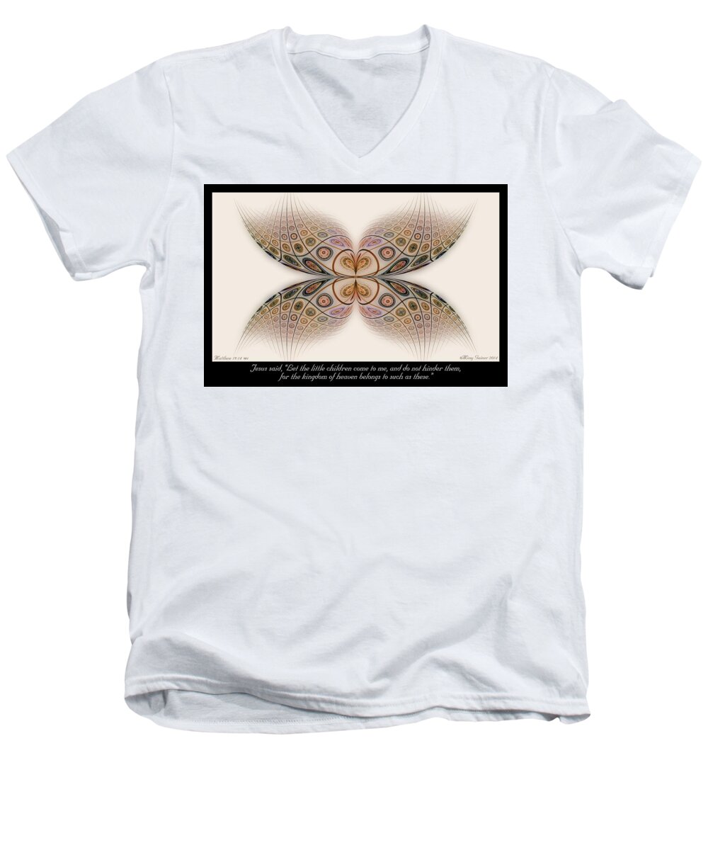 Fractal Men's V-Neck T-Shirt featuring the digital art Such As These by Missy Gainer