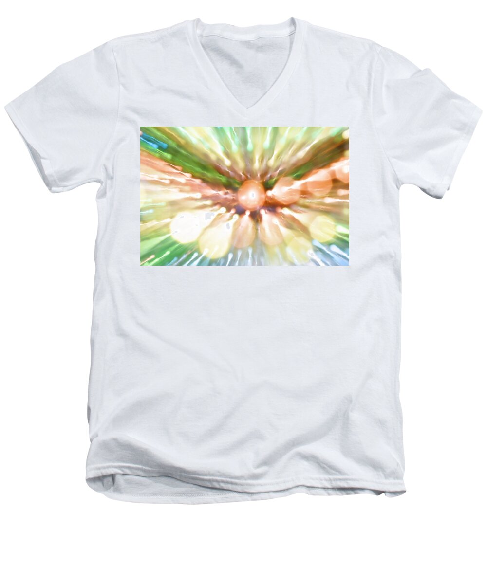 Abstract Men's V-Neck T-Shirt featuring the photograph Suicide Blonde by Dazzle Zazz