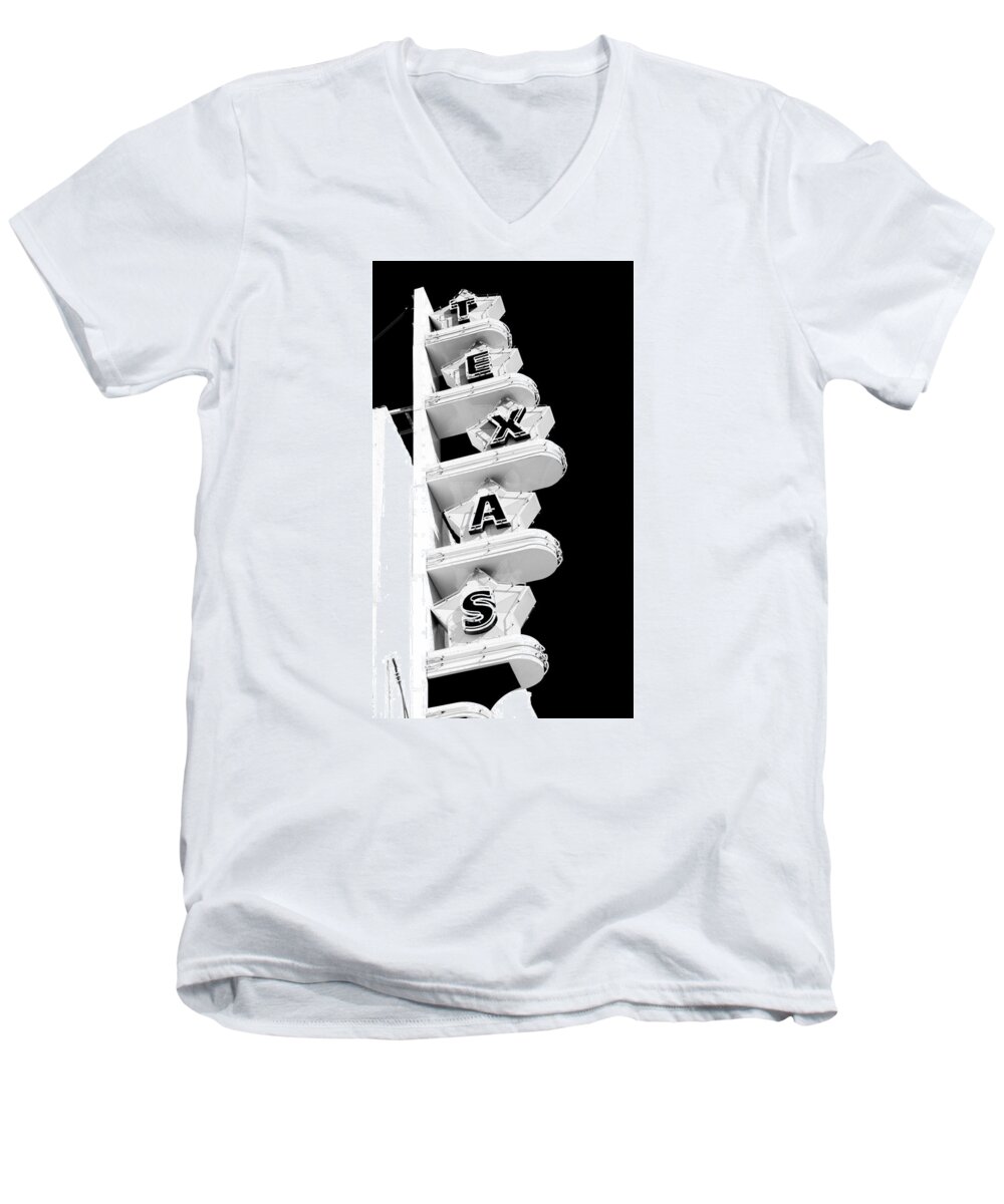 Texas Theater Men's V-Neck T-Shirt featuring the photograph Texas Theater by Darryl Dalton