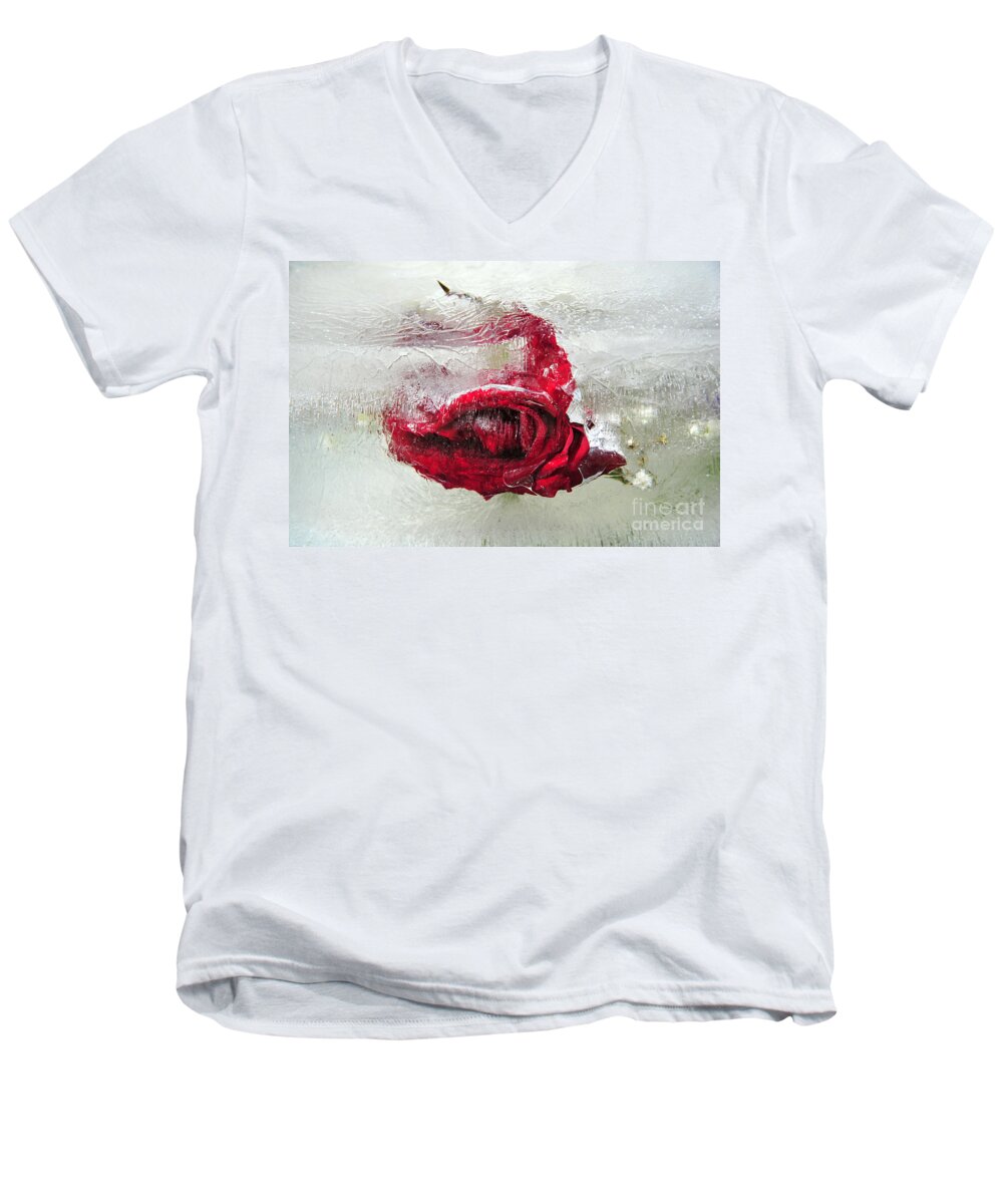 Rose Men's V-Neck T-Shirt featuring the photograph Victim of Anti-Aging by Randi Grace Nilsberg