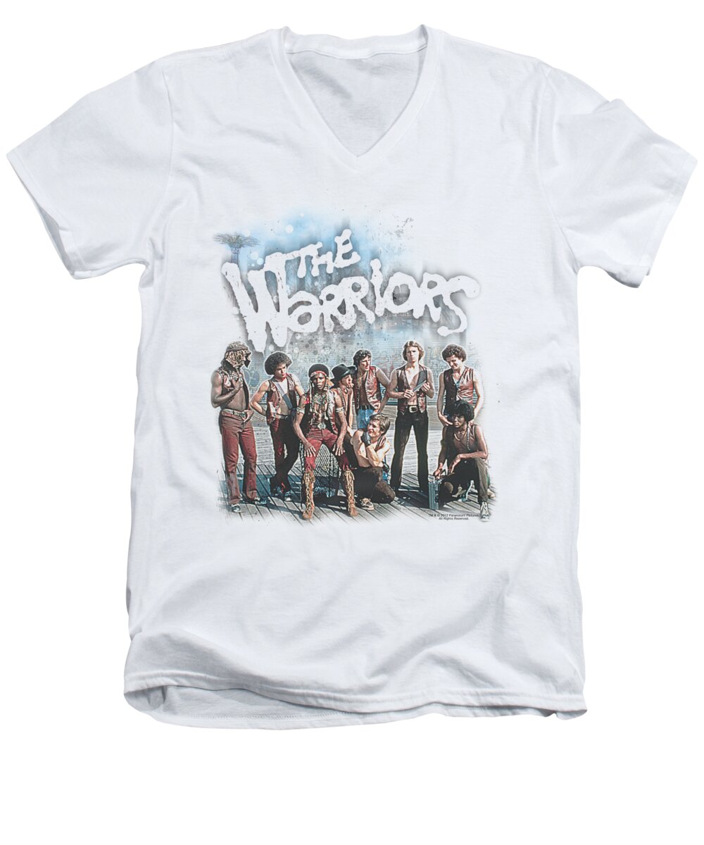 The Warriors Men's V-Neck T-Shirt featuring the digital art Warriors - Amusement by Brand A
