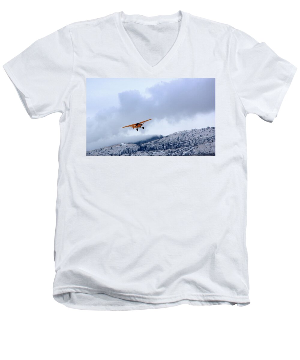 Haze Men's V-Neck T-Shirt featuring the photograph Winter Ride by Kathy Bassett