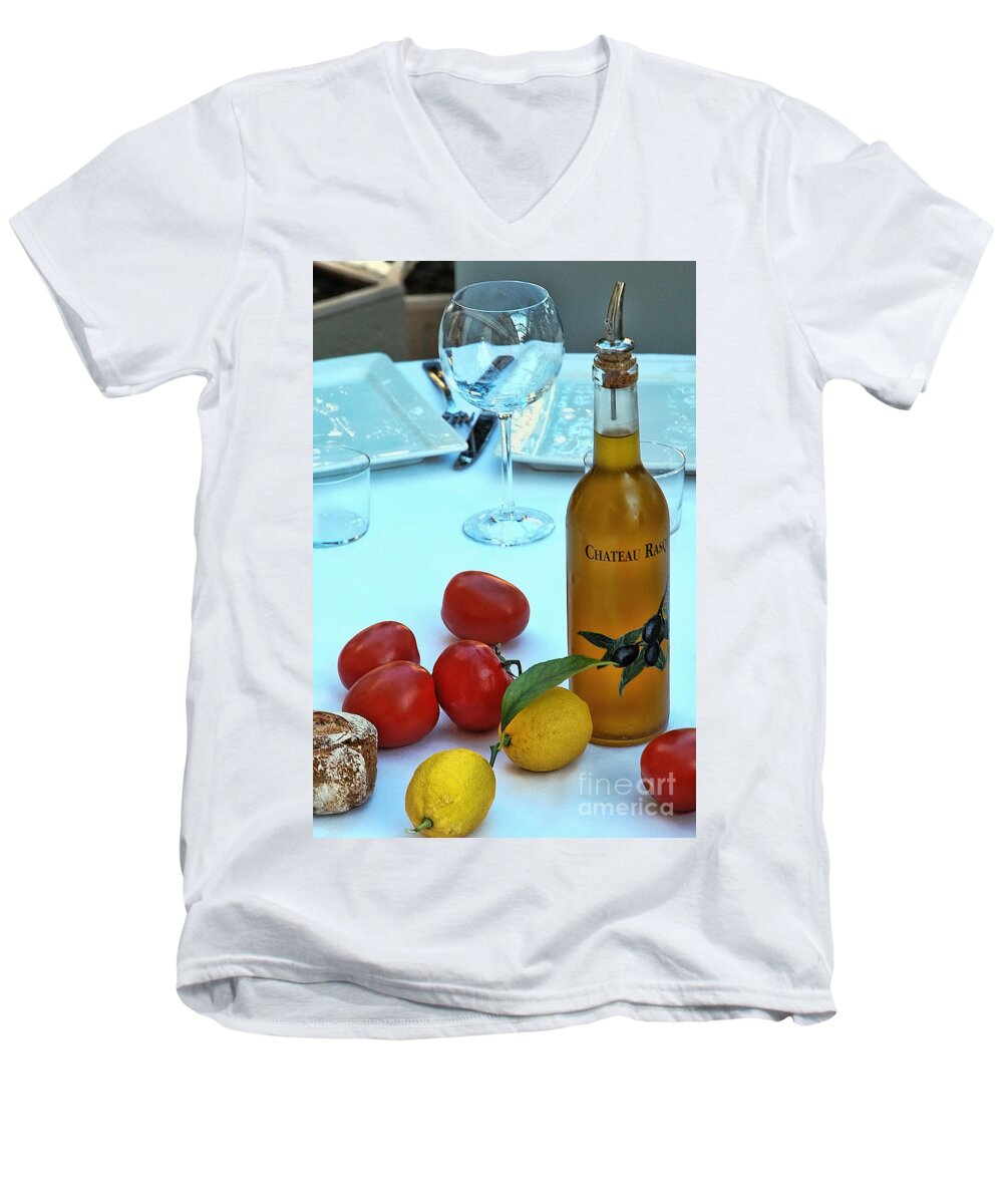Italy Men's V-Neck T-Shirt featuring the photograph Your Table is Ready by Allen Beatty