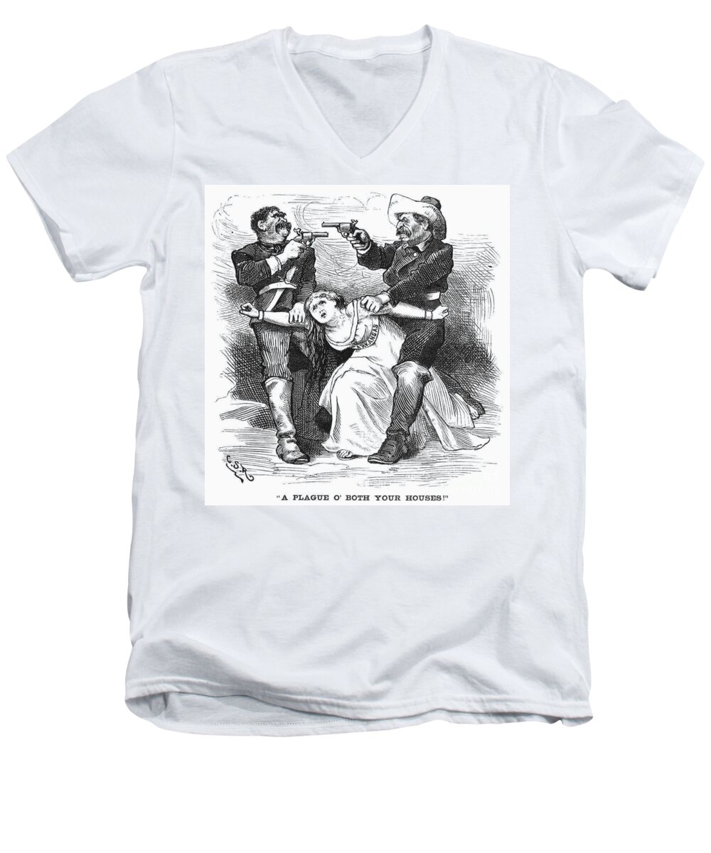 1872 Men's V-Neck T-Shirt featuring the photograph Brooks-baxter War, 1874 #1 by Granger