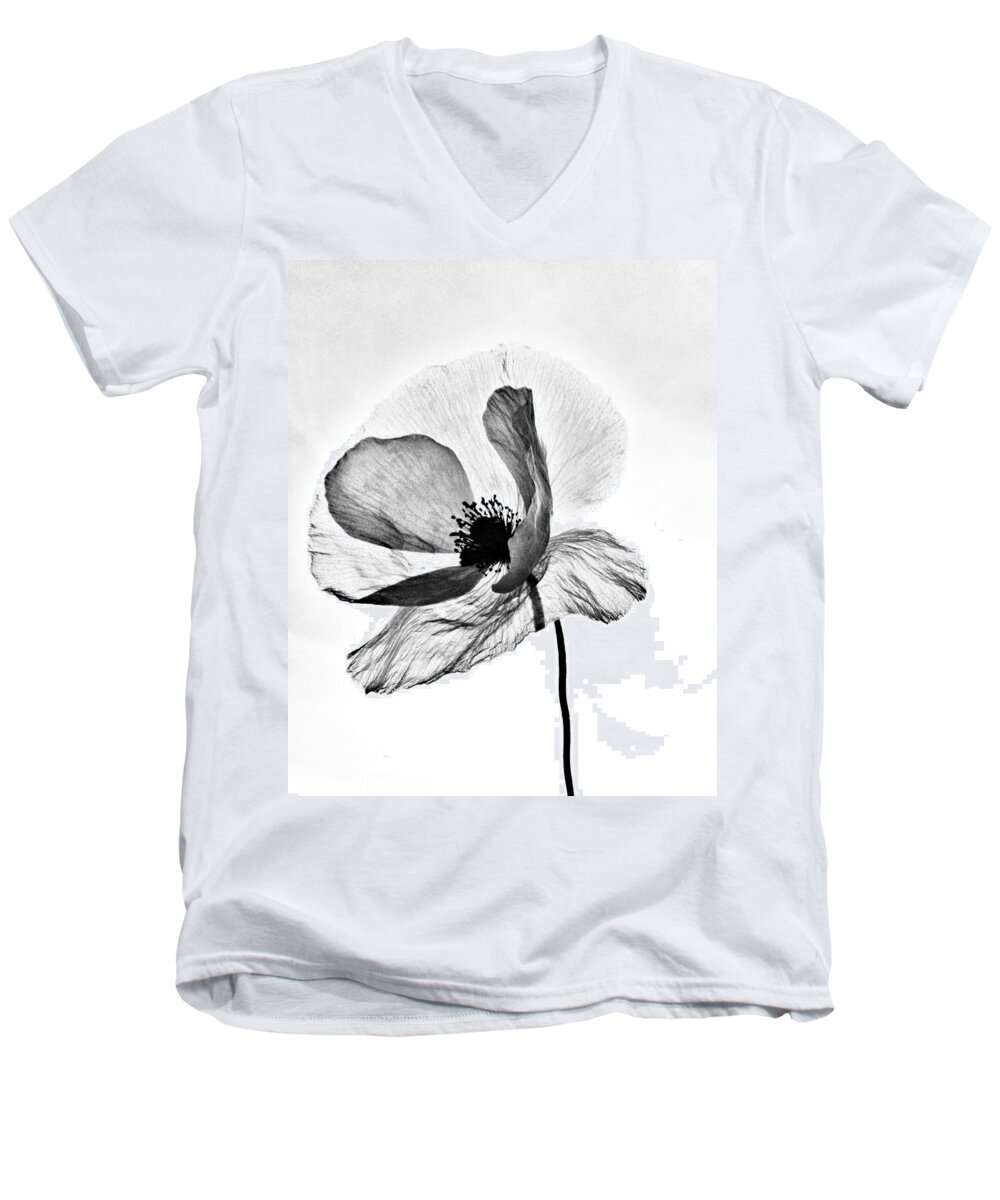 Poppy Men's V-Neck T-Shirt featuring the photograph Standing Alone by Marianna Mills
