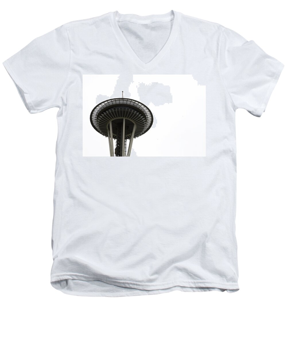 Space Needle Men's V-Neck T-Shirt featuring the photograph The Needle by Lorraine Devon Wilke