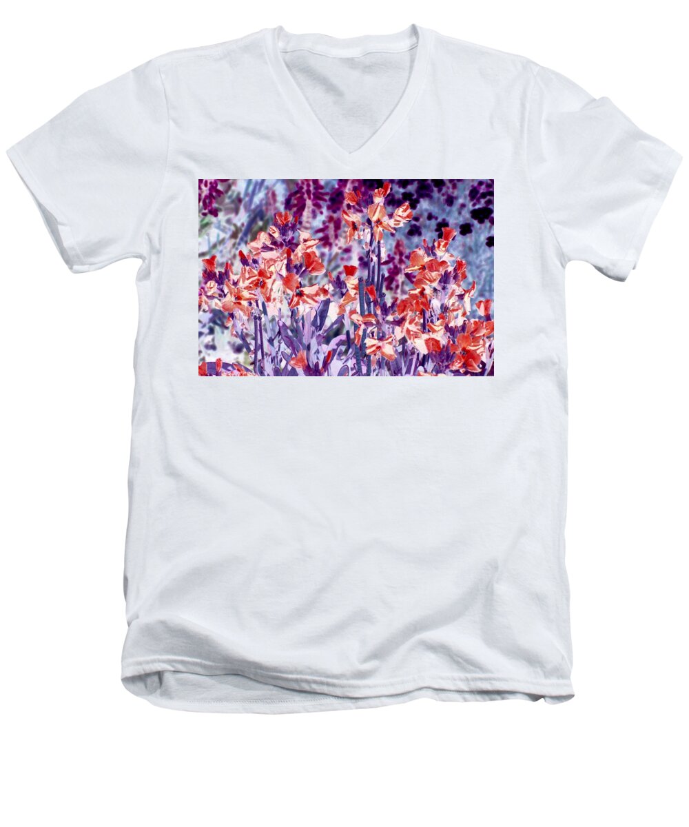 Altered Men's V-Neck T-Shirt featuring the photograph Altered Flower 10 by Andrew Hewett