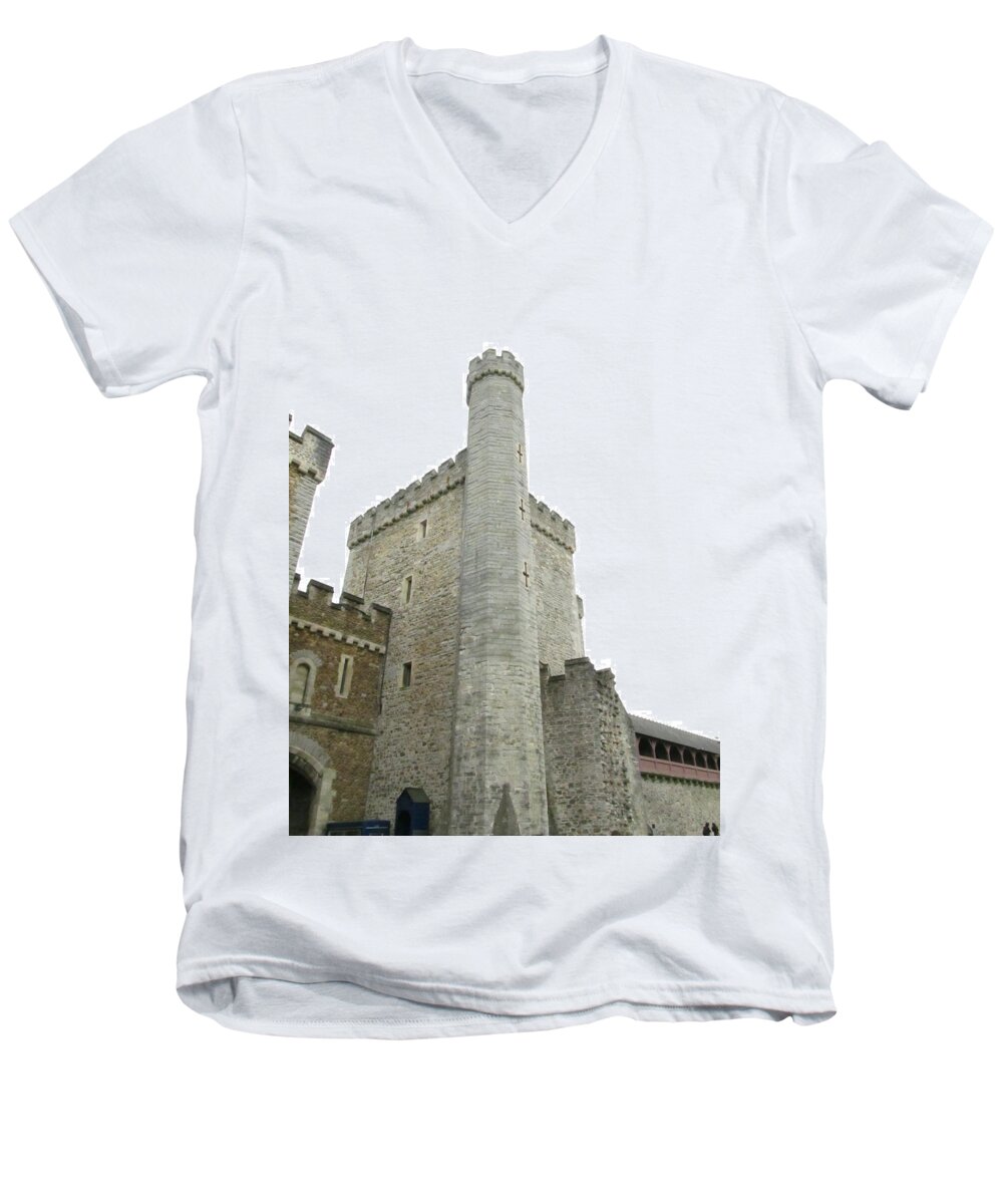 Spire Men's V-Neck T-Shirt featuring the photograph Black Tower by Ian Kowalski