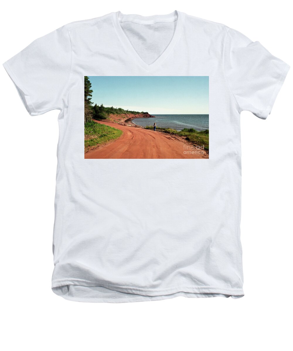 Prince Edward Island Men's V-Neck T-Shirt featuring the photograph Contemplation by Kathy McClure