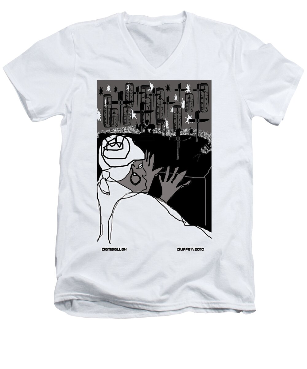 Digital Drawing Men's V-Neck T-Shirt featuring the photograph Damballah by Doug Duffey