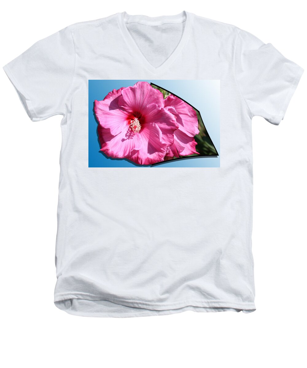 Hibiscus Men's V-Neck T-Shirt featuring the photograph Hibiscus by Shane Bechler