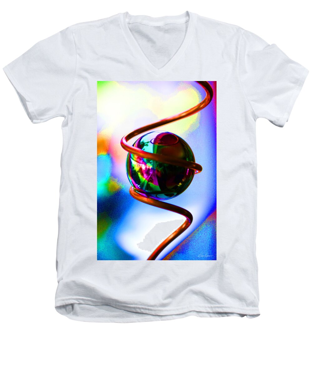 Ball Men's V-Neck T-Shirt featuring the photograph Magical Sphere by Diana Haronis