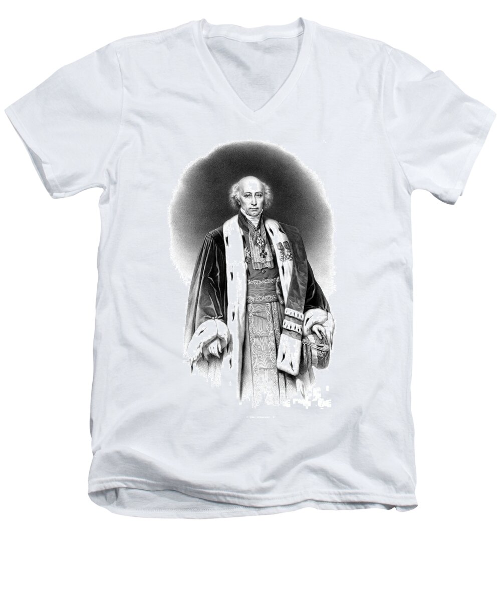 History Men's V-Neck T-Shirt featuring the photograph Mathieu Orfila, Father Of Toxicology by Science Source