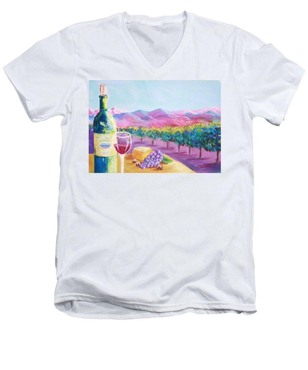 St. Clair Men's V-Neck T-Shirt featuring the painting St. Clair by Melinda Etzold