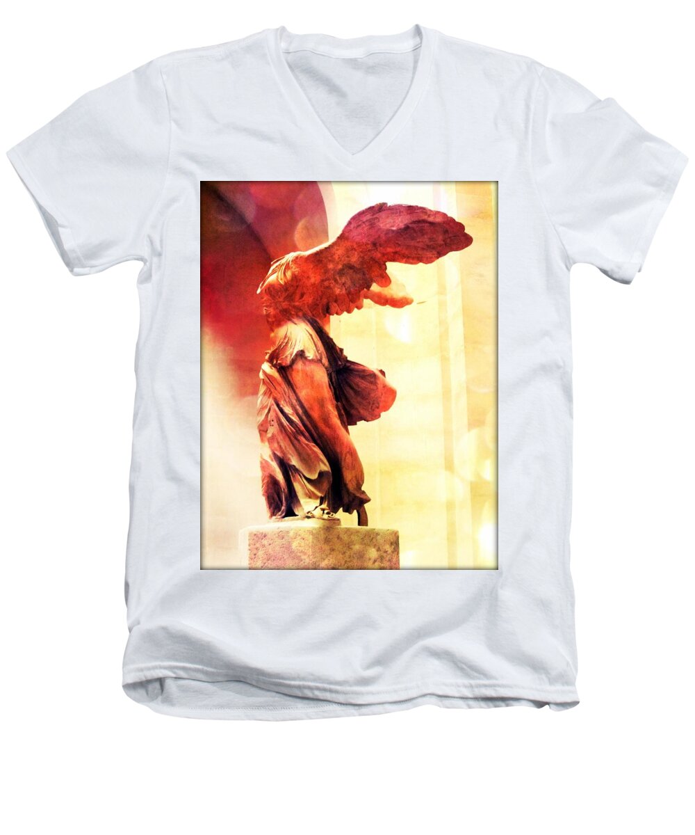 The Winged Victory Men's V-Neck T-Shirt featuring the photograph The Winged Victory by Marianna Mills