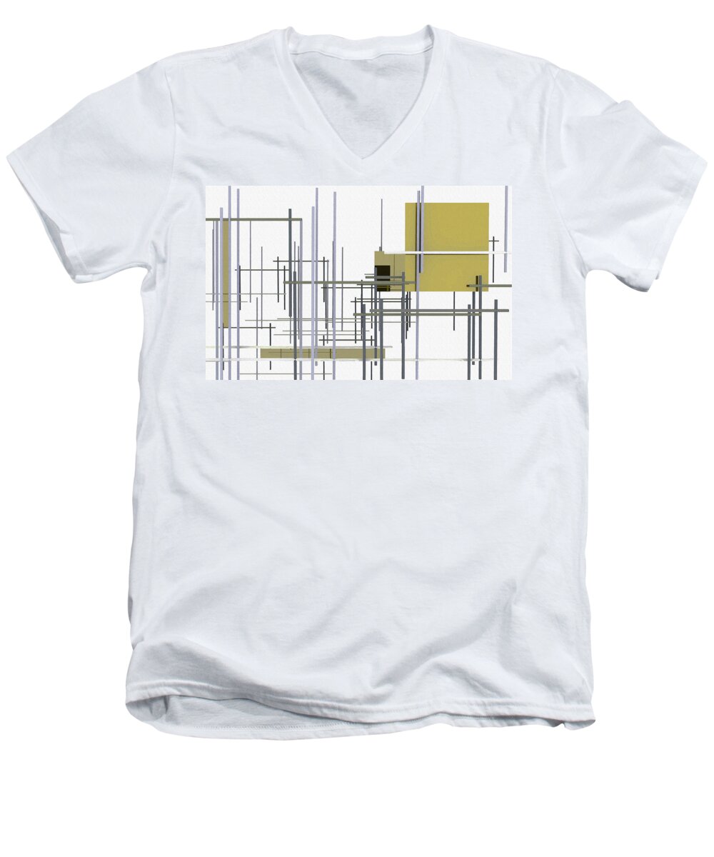 Under Construction Men's V-Neck T-Shirt featuring the digital art Under Construction by Richard Rizzo