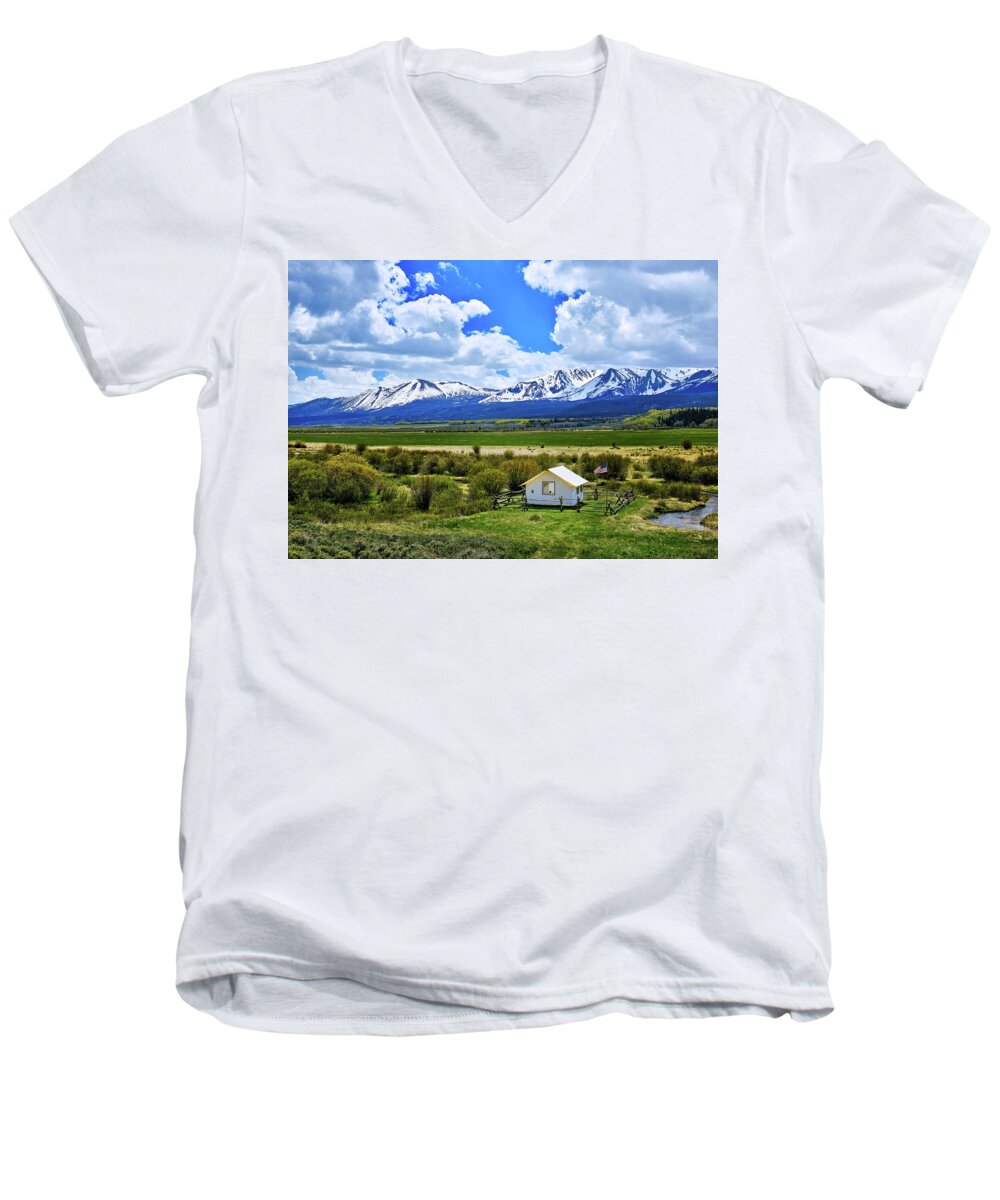 Park Range Ranch Men's V-Neck T-Shirt featuring the photograph Colorado Mountain Vista #1 by Mountain Dreams