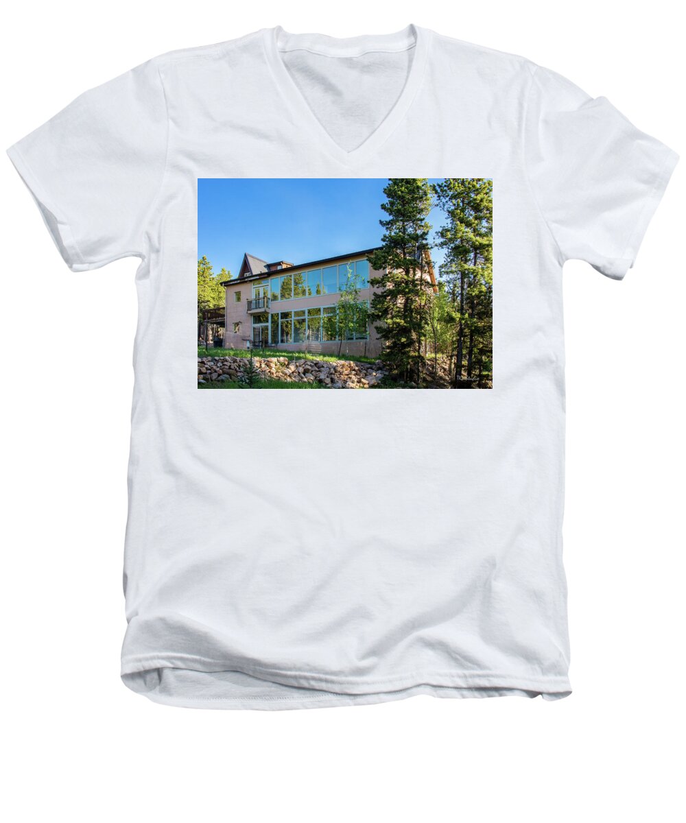 2016 Men's V-Neck T-Shirt featuring the photograph Evergreen Escape #2 by Tim Kathka