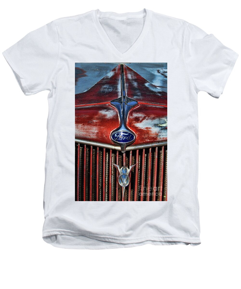 Old Men's V-Neck T-Shirt featuring the photograph Ford V8 #1 by Norma Warden