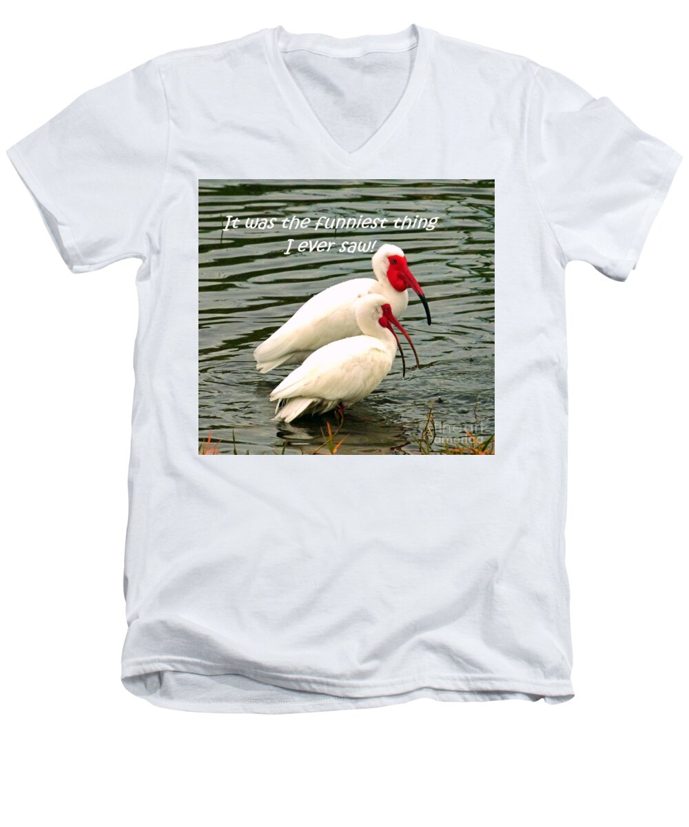 Landscape Men's V-Neck T-Shirt featuring the photograph It was the Funniest Thing I Ever Saw Poster by Sharon Williams Eng