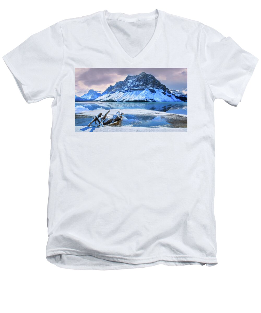 Rockies Men's V-Neck T-Shirt featuring the photograph Num Ti Jah #1 by John Poon