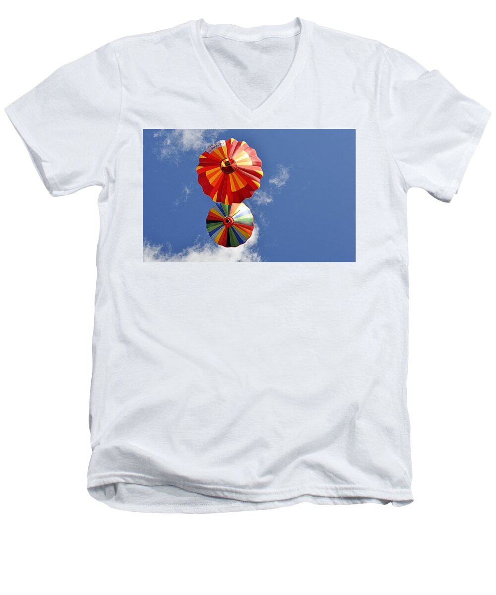 Scenic Men's V-Neck T-Shirt featuring the photograph 12 Oclock High by AJ Schibig