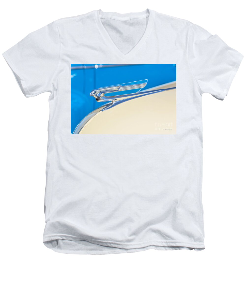 1941 Chevy Hood Ornament Men's V-Neck T-Shirt featuring the photograph 1941 Chevy Hood Ornament by Aloha Art