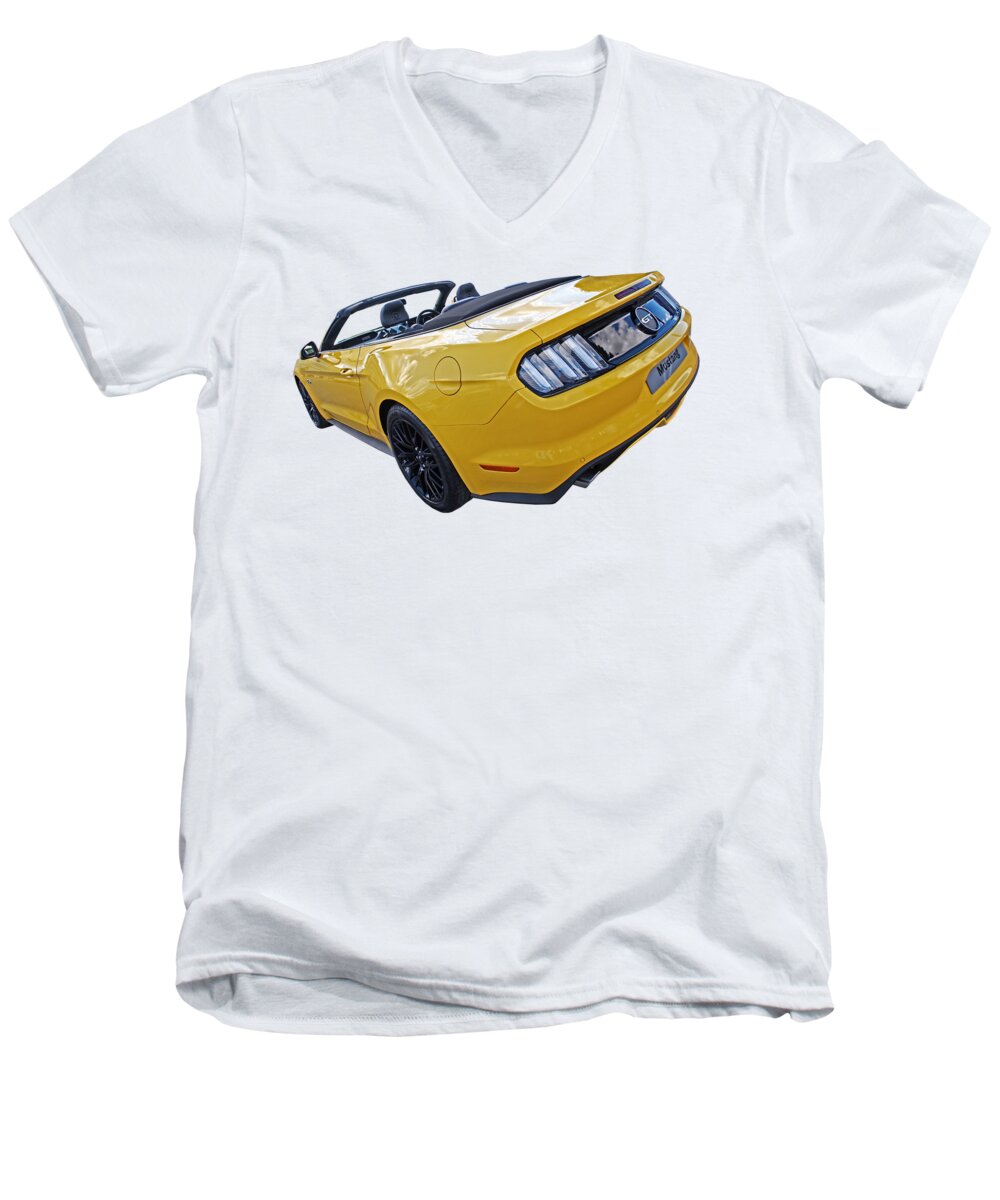 Ford Mustang Men's V-Neck T-Shirt featuring the photograph 2016 RHD Mustang GT by Gill Billington