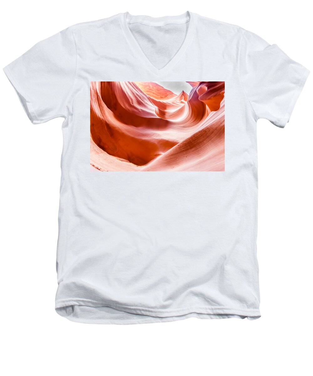 Usa Men's V-Neck T-Shirt featuring the photograph Antelope Canyon #4 by SAURAVphoto Online Store