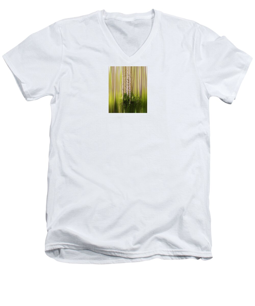 Trees Men's V-Neck T-Shirt featuring the photograph 4012 by Peter Holme III