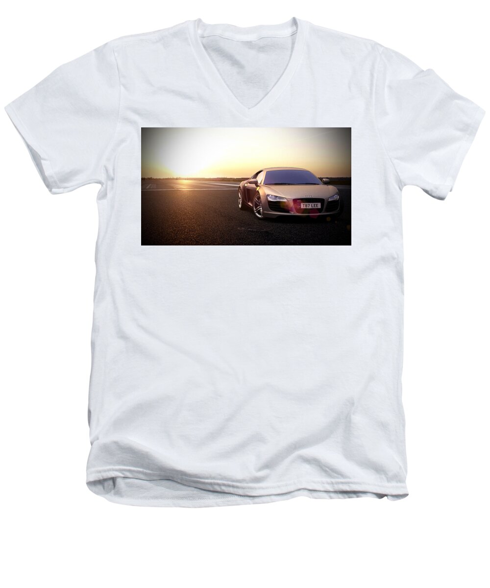 Audi R8 Men's V-Neck T-Shirt featuring the digital art Audi R8 #5 by Super Lovely