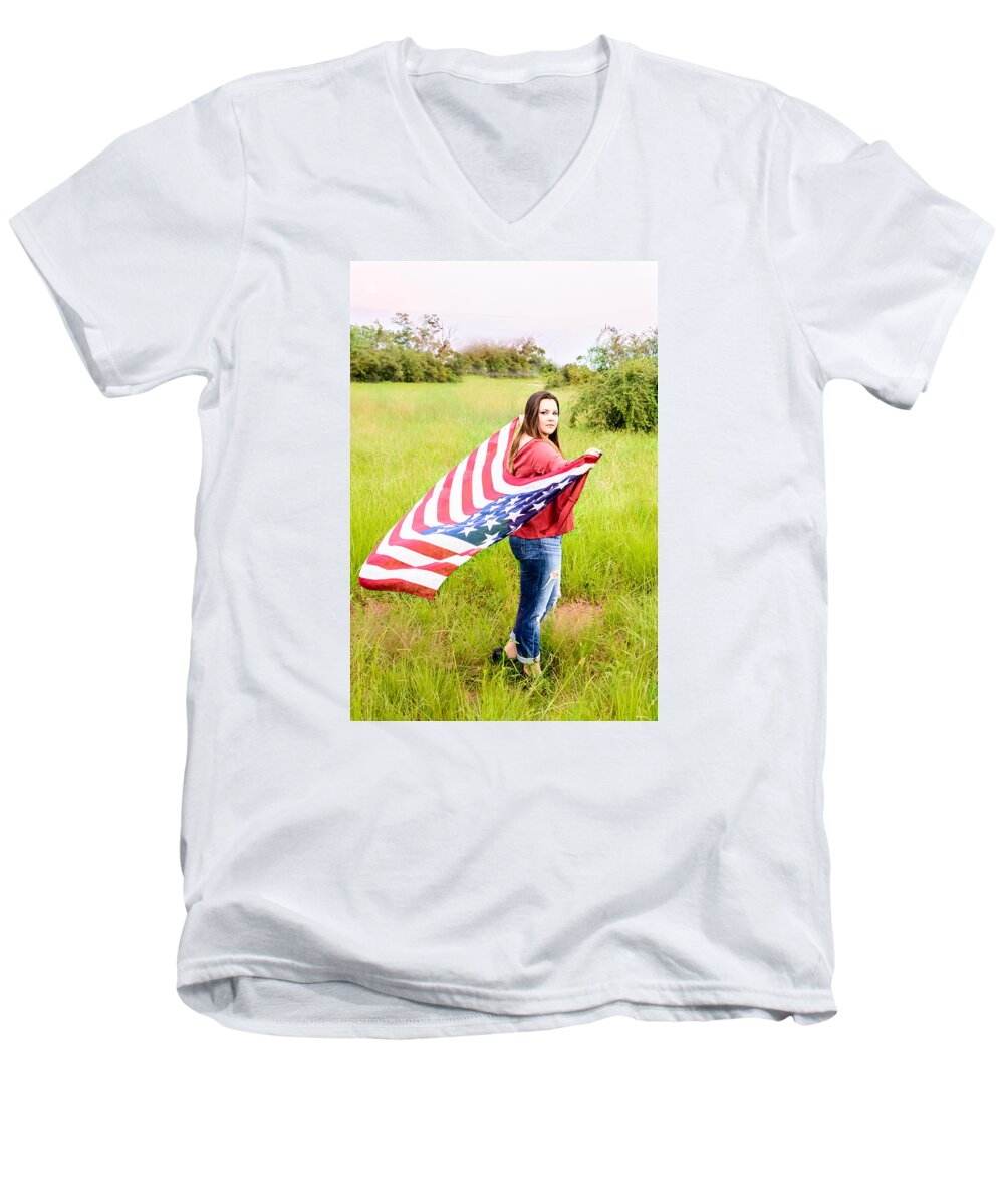 Teresa Blanton Men's V-Neck T-Shirt featuring the photograph 5644 by Teresa Blanton