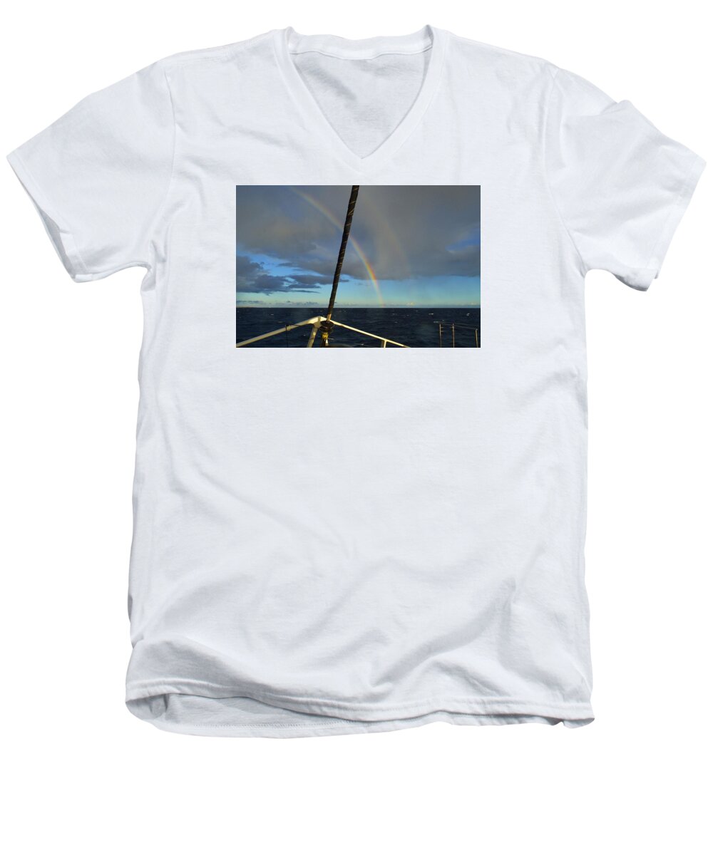 Oceans Men's V-Neck T-Shirt featuring the photograph A Beautiful Day by James McAdams