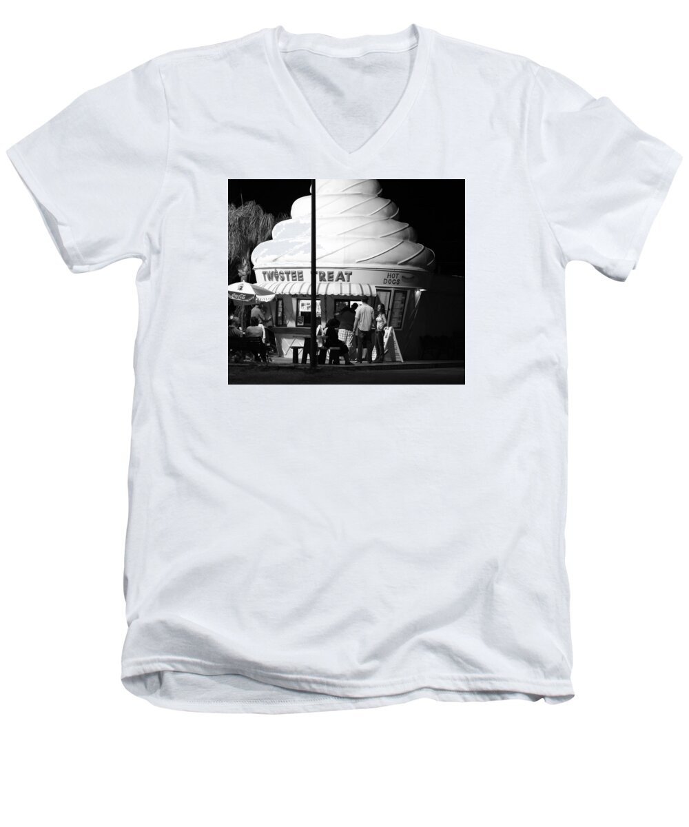 People Men's V-Neck T-Shirt featuring the photograph Twistee Treat by David Ralph Johnson