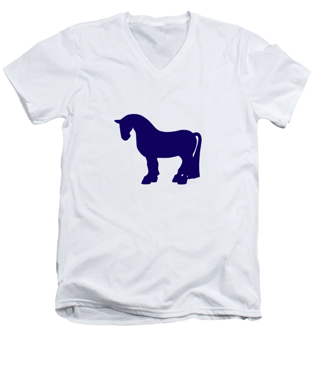 Pony Men's V-Neck T-Shirt featuring the digital art A Fat Pony by Deborah Runham