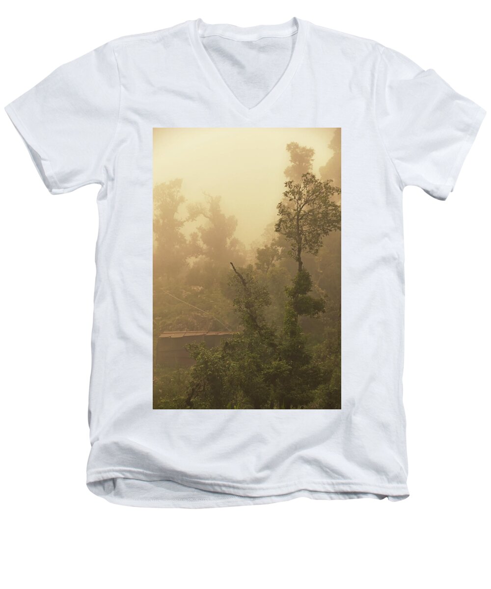 India Men's V-Neck T-Shirt featuring the photograph Abandoned Shed by Rajiv Chopra